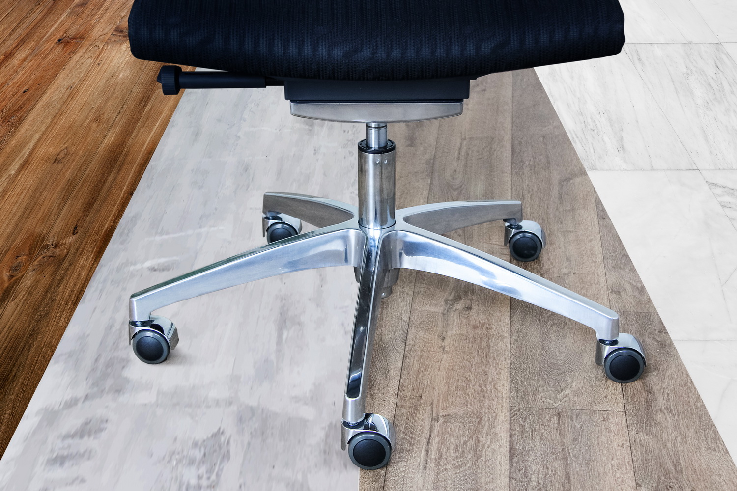 5er Set  Design-Hartbodenrollen 50x10 Chrom