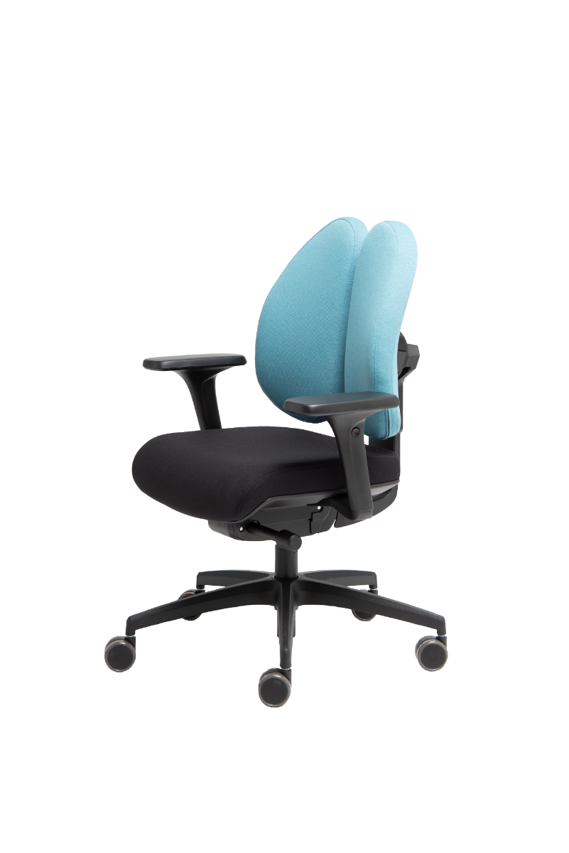 MUVBACK | ergonomischer Bürostuhl | zweigeteilte bewegliche Rückenlehne