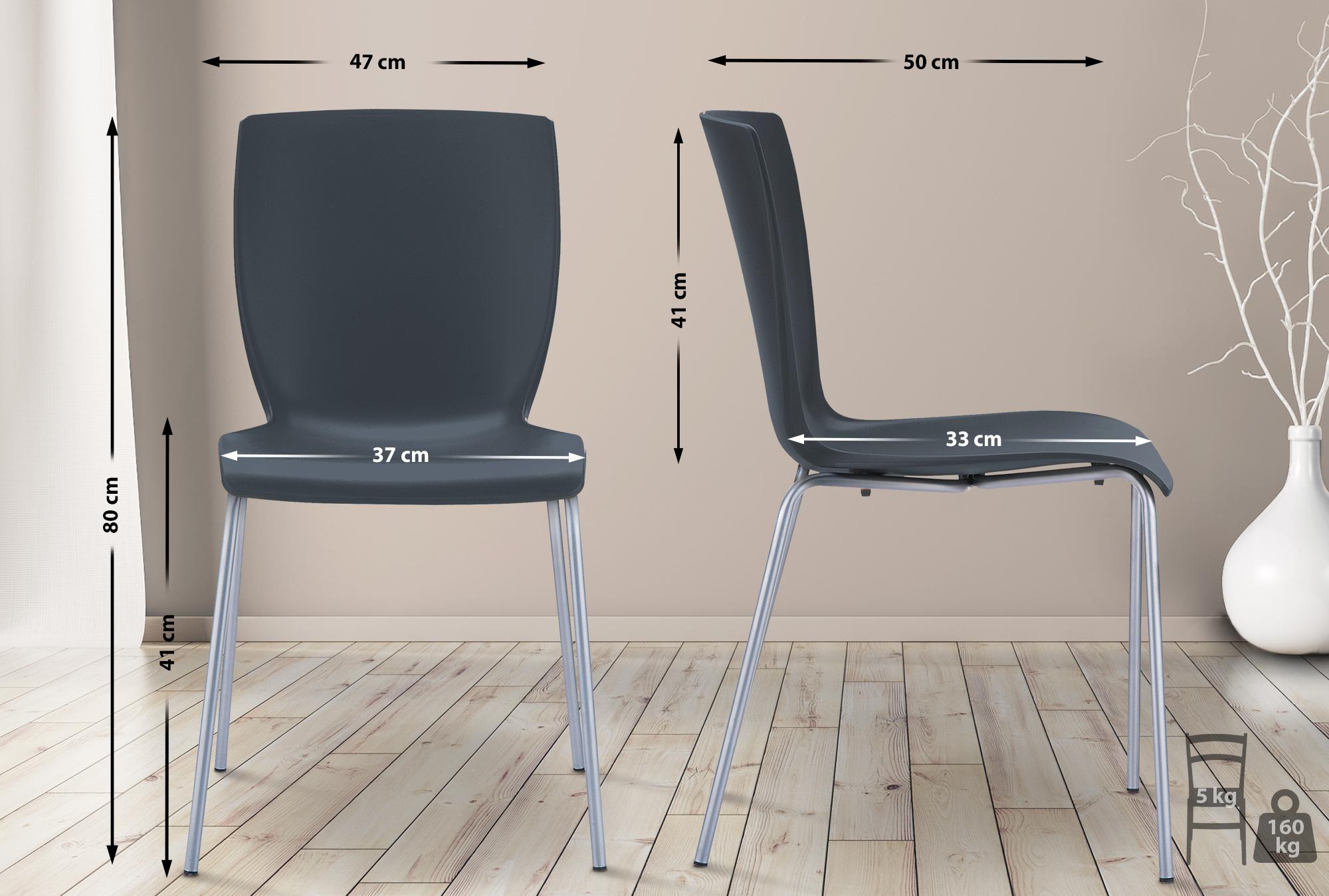 MIO Stapelstuhl | Besucherstuhl Kunststoff | bis 160 kg | für drinnen und draußen Kopie